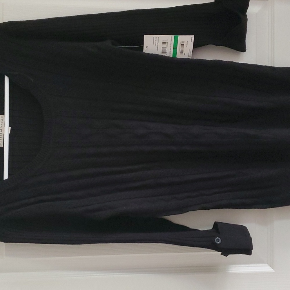 Black sweater pullover by Debbie Morgan. Size L. 3/4 th sleeve.